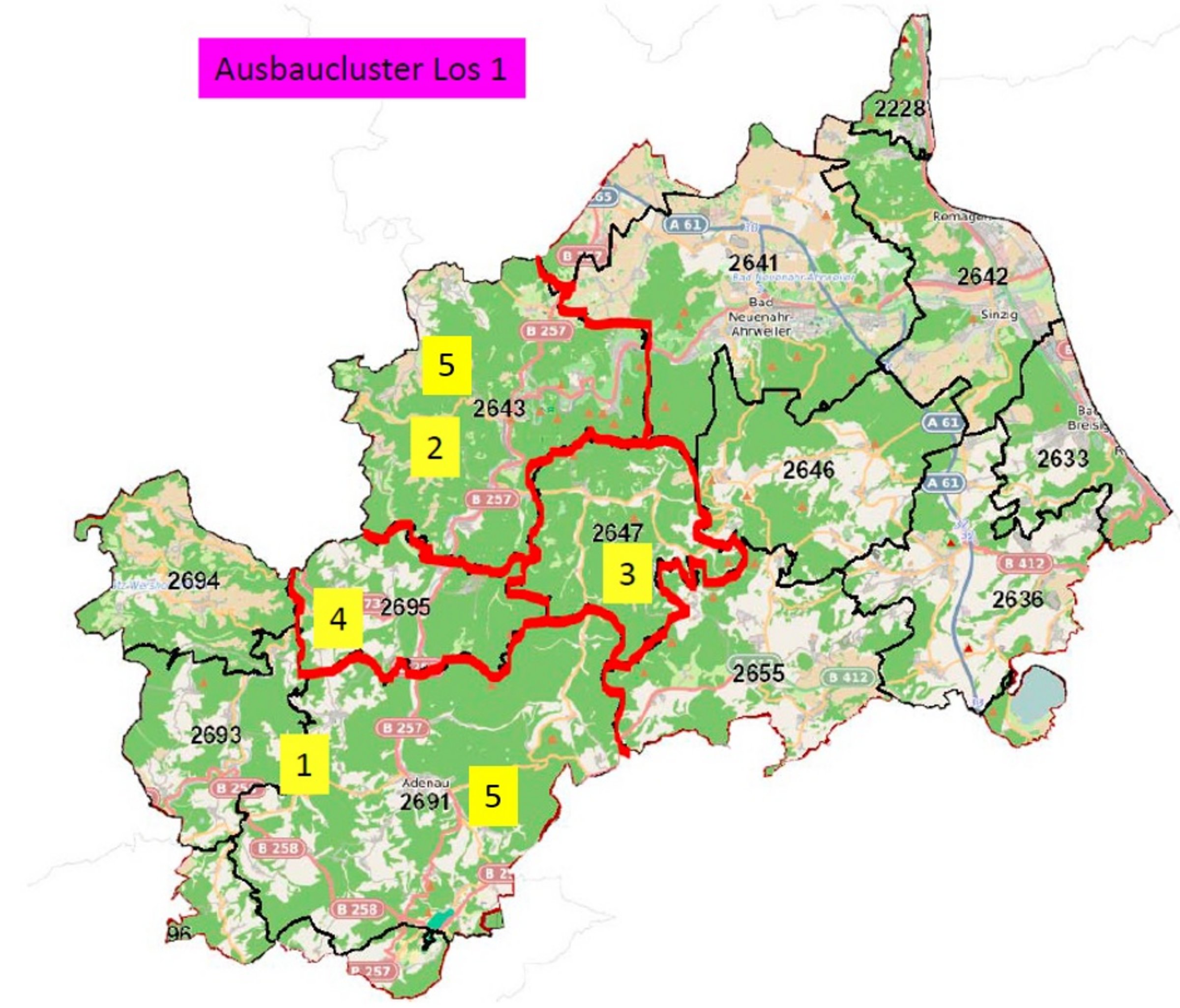 Reihenfolge der Projektumsetzung in den Ausbaugebieten
